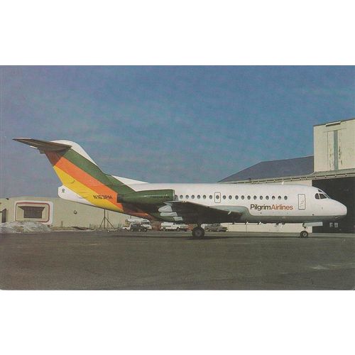 Pilgrim Airlines Fokker F28 3000 Civil Aircraft Postcard (A20109)