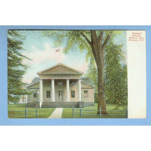 Rhode Island Newport Redwood Library Bellevue Ave View Small Old Building ~1165