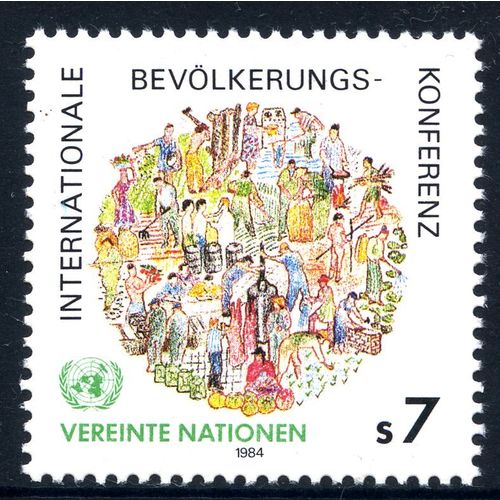 UNITED NATIONS Vienna 1984 International Population Conference s7, Scott 39, MNH