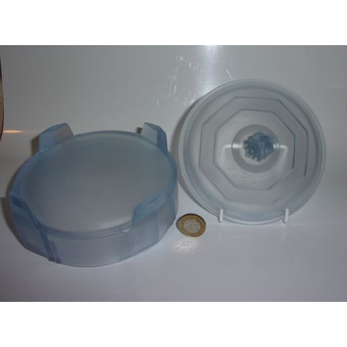 Art Deco Bernsdorf Blue Frosted Glass Bon-Bon Bowl. Rare.