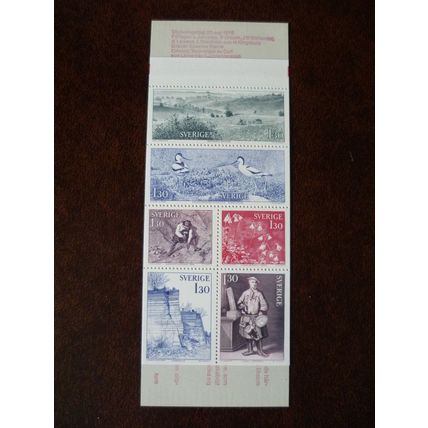 Sweden 1978 Carl Linnaeus botanist 7k 80 booklet mint stamps SG959-64 birds