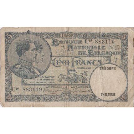Belgium 1926 5 Francs