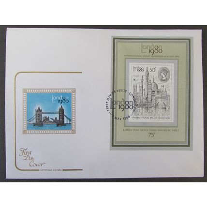 COTSWOLD - LONDON 1980 MINIATURE SHEET FIRST DAY COVER 1980