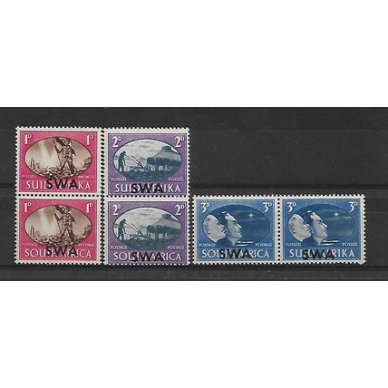 SouthWestAfrica.Victory set of 3 Pairs.Unmounted Mint.May21