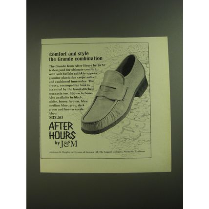 1974 Johnston & Murphy After Hours Grande Shoe Ad - Comfort and style