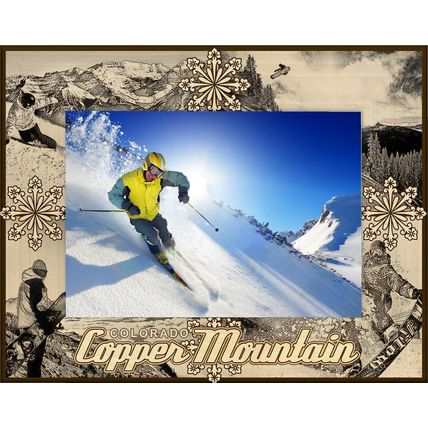 Copper Mountain Colorado Laser Engraved Wood Picture Frame Landscape (5 x 7)