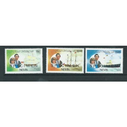 nevis royalty royal wedding range specimen overprints mnh sg72 sg 72