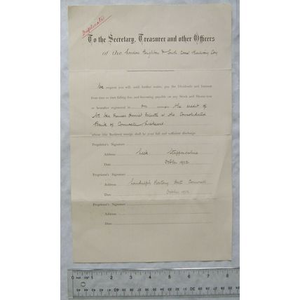 1902 London Brighton & South Coast Rail request to pay dividends Ida Falcetti