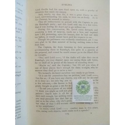 1904 EVELINA HISTORY OF A YOUNG LADYS ENTRANCE INTO THE WORLD by FANNY BURNEY