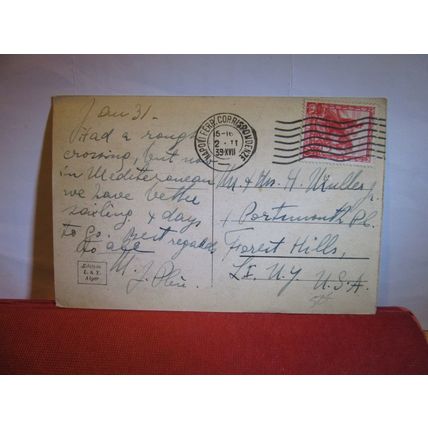 ALGIERS, ALGER, used vintage postcard 1939 pm. 1938 75c Italian stamp #