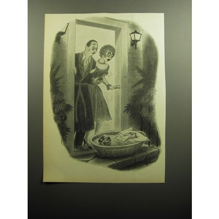 1958 Cartoon by Richard Taylor - Baby Left at Doorstop