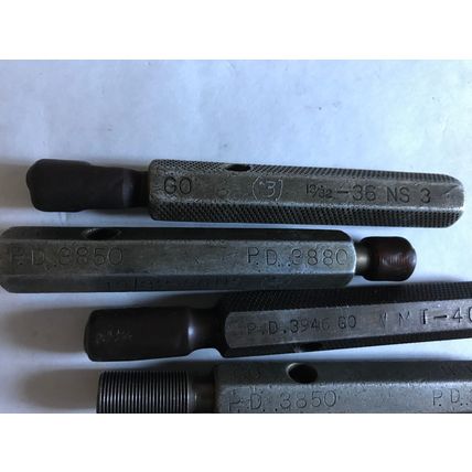 LOT 5 HANSON .3850,.3880,13/32 GO NO GO THREAD & PLUG GAUGES,36 & 56 THREAD,SB