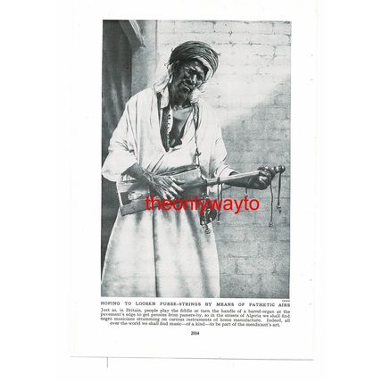Street Musician Busking In Algeria, Book Illustration (Print), c1920