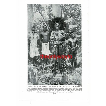 Angoni One Man Band, Nyasaland (Malawi), Book Illustration (Print), c1920