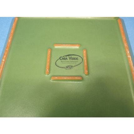 3 WSP Casa Verde Terra Cotta 18" Oval Serving Platter Tableware Green Portugal