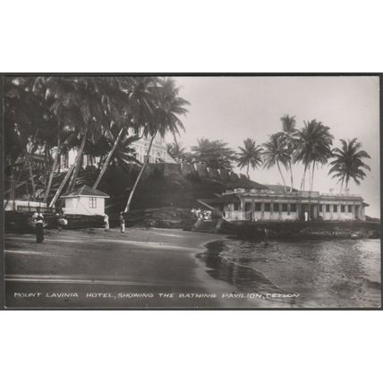 Mount Lavinia Hotel & the Bathing Pavilion, Ceylon, c.1930s - Plâté RP Postcard