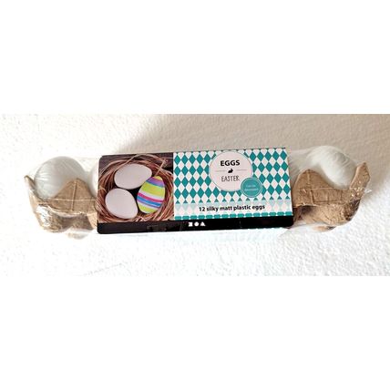 Easter Eggs 12 Silky Matt Plastic Craft Egg Set Bowl Fillers New Paint Your Own