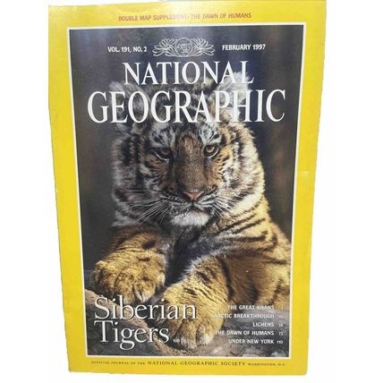 National Geographic Magazine February 1997- Siberian Tigers Collectable w