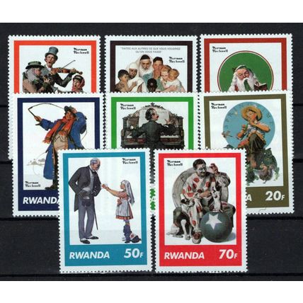 Rwanda 1027-1034 MNH Norman Rockwell Paintings ZAYIX 0624S584