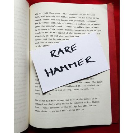 VAMPIRE LOVERS, The (1963) RARE Vintage Hammer Pre-production Booklet