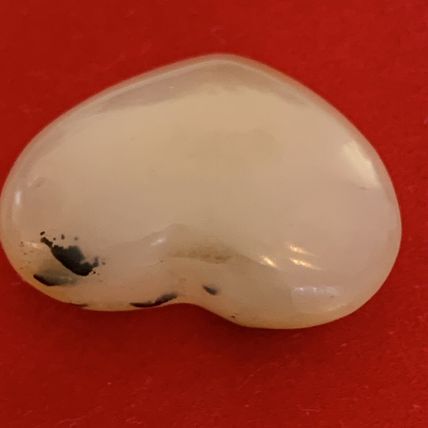 Plant Agate Crystal PUFFY Heart Polished Chakra Healing Worry Stone Reiki 1 1/2"
