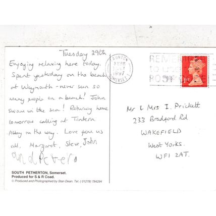 South Petherton Somerset Postcard posted 1997 VGC