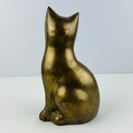 Cat Sitting Figure Brass - Made In Korea