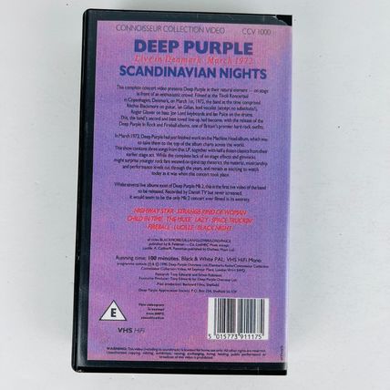 Deep Purple – Live In Denmark 1972 Scandinavian Nights VHS Video Tape