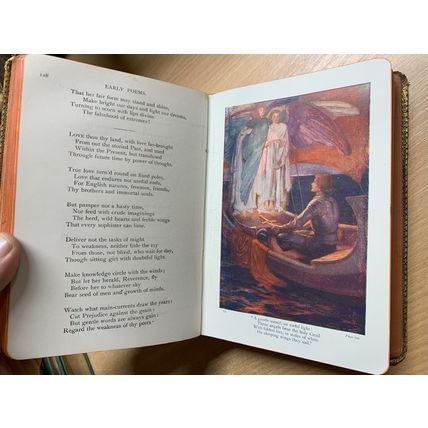 c1907 THE POETICAL WORKS OF ALFRED LORD TENNYSON ILLUSTRATED LEATHER BOOK (P5)