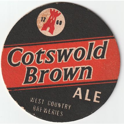 BEER MAT - WEST COUNTRY BREWERIES - COTSWOLD BROWN ALE - (Cat No 002) - (1961)