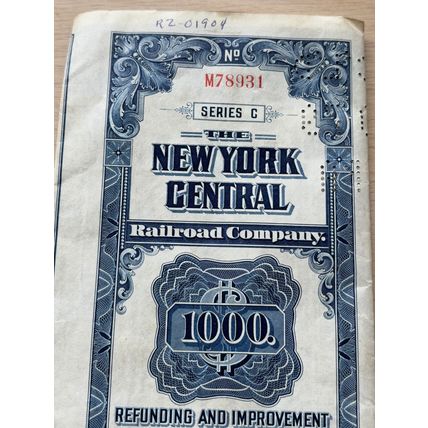 New York Central Railroad Company Mortgage Bond Trustee’s Certificate