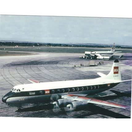 VISCOUNT AIRCRAFT B.E.A.. AT DUBLIN AIRPORT CARD NO W 119