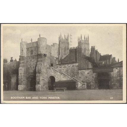 Bootham Bar and York Minster, Yorkshire, 1946 - Excel Series Postcard