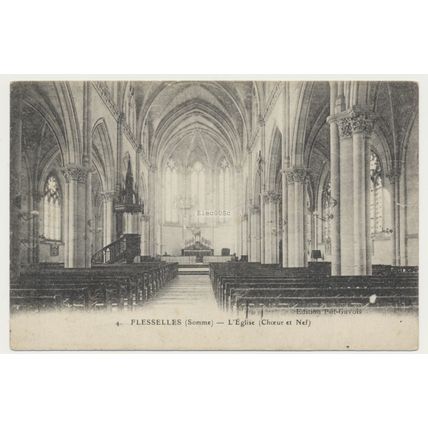 Flesselles Somme L'Église Chœur et Nef France early 20th C. RPPC Pot Gavois 4