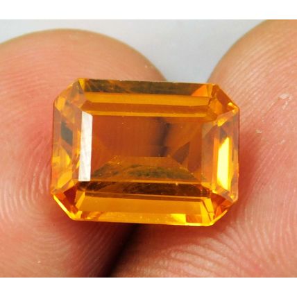 6.75 Ct Natural Emerald Shape Yellow Citrine Brazilian Loose Gemstone