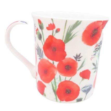 Red Poppies Mug Fine China Mug 9 CM Ceramic Dishwasher & Microwave Safe Gift