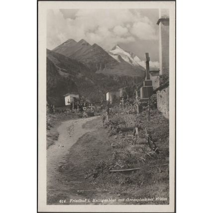 Friedhof im Heiligenblut mit Grossglockner, 1934 - Glocknerwirt Foto-AK