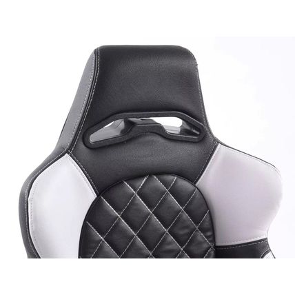 FK Pair Universal Car Van 4x4 Bucket Sports Seats - Quilted Stitch Black White