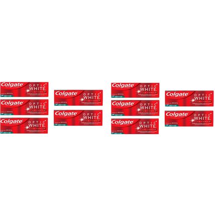 Colgate Optic White Stain Fighter Toothpaste Fresh Mint Gel 4.2oz 10PK EXP 2027