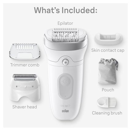Braun Epilator Silk-Épil 7, Hair Removal Device, Women Shaver & Trimmer, Wet and