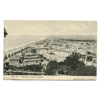 Postcard New Zealand Napier general view of town posted 1911