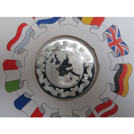1973 FIRST DAY OF MEMBERSHIP FOR THE EEC SILVER PROOF JOHN PINCHES 1oz MEDAL FDC