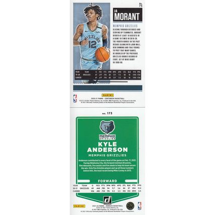 JA MORANT & KYLE ANDERSON AUTOGRAPHED 2021 MEMPHIS GRIZZLIES ALL-STAR PLAYERS