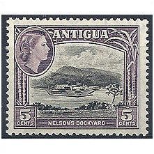 Antigua 1953 SG125 5c Black & Slate-Lilac Unmtd Mint