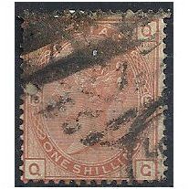1881 SG163 1s Orange-Brown Plate 13 Good Used - Slight Rub - Check Letters "QG".