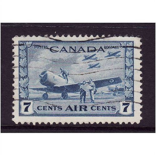 CANADA 1943 7c BLUE AIR TRAING CAMP SG 400 FINE USED #2