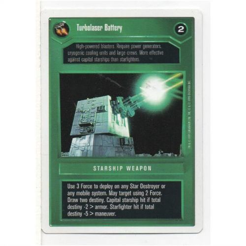 CCG - STAR WARS - PREMIERE UNLIMITED - TURBOLASER BATTERY (1996) RARE