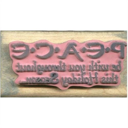 Stamp wood mount peace be with you phrase 63 mm x 35 mm #004