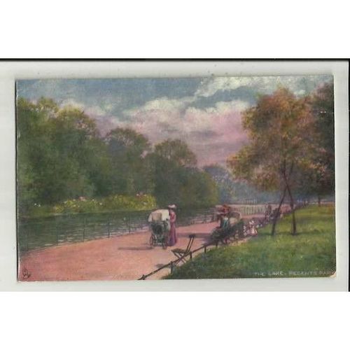 7194 LONDON Regents Park Lake Tuck Oilette Postcard