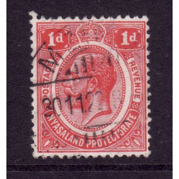 NYASALAND 1916 SG 86 1d SCARLET FINE USED